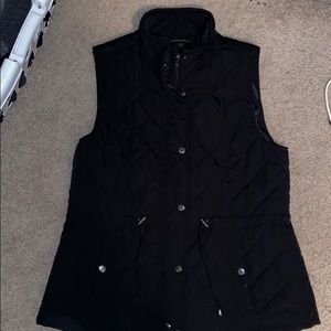 British khaki puffer vest